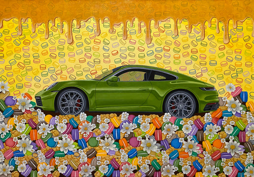 Porsche 911 oil painting by an artist Anastasia Kurganova