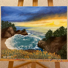 Load image into Gallery viewer, Big Sur Calirfonia, oil painting created by an artist/painter Anastasia Kurganova
