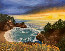 Load image into Gallery viewer, Big Sur Calirfonia, oil painting created by an artist/painter Anastasia Kurganova
